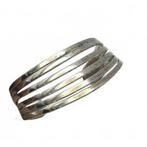 Silver Multi-Band Cuff Bracelet
